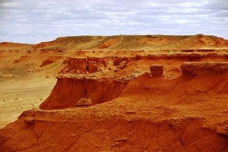 Nemegt Basin in the Gobi Desert, Mongolia – fossil-rich valley known as the Dragon’s Tomb and home of Tarbosaurus discoveries